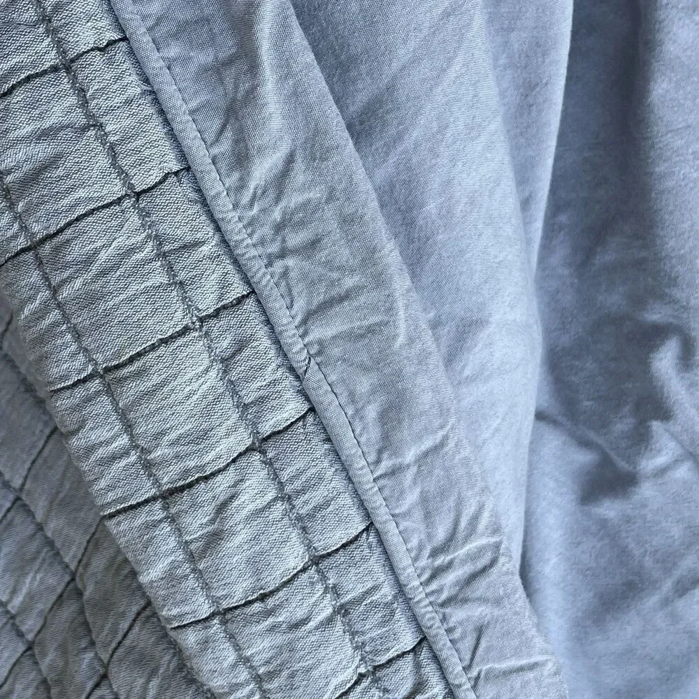 Boll And Branch King/California King Duvet Set 2 Shams Quilted Windowpane Cotton